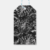 Schwarz-weiße Tropeninsel - Chic Island Hochzeit Geschenkanhänger (Rückseite)