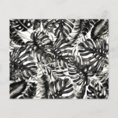 Schwarz-weiße tropische Blätter, die das Datum ein (Rückseite)