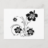 Schwarz-weiße TROPISCHE BLUME GRAFIKVEKTOR POSTCAR Postkarte (Vorderseite)