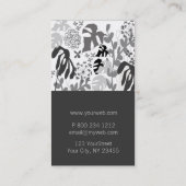 Schwarz-weiße tropische Monstera Visitenkarte (Rückseite)