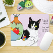 Schwarz-weiße Tuxedo lustige Katze Mousepad