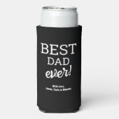 Schwarz-weiße Typografie Custom Best Vater Ever Selters Dosenkühler