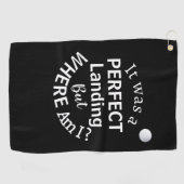 Schwarz-weiße Typografie Funny Spaß Golf Ball Golfhandtuch (Horizontal)