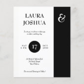 Schwarz-weiße Typografie-Hochzeitseinladung (Vorderseite)