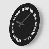 Schwarz-weiße Typografie mit Inspirationszeitangeb Große Wanduhr (Winkel)