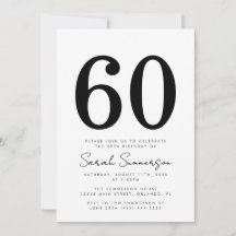 Schwarz-weiße Typografie Sechzigster 60. Geburtsta