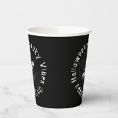 Schwarz-weiße Typografie Spooky Spaß glücklich Hal Pappbecher (Links)