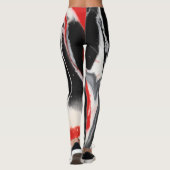 Schwarz-, weiße u. Roteabstrakte Leggings - "seien (Rückseite)