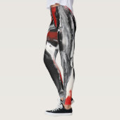 Schwarz-, weiße u. Roteabstrakte Leggings - "seien (Links)