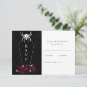 Schwarz-weiße UAWG für Spider Web Coffin RSVP Karte (Stehend Vorderseite)