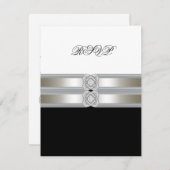 Schwarz-weiße UAWG RSVP Karte (Vorne/Hinten)