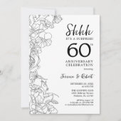 Schwarz-weiße Überraschung 60 Jahre Einladung (Vorderseite)