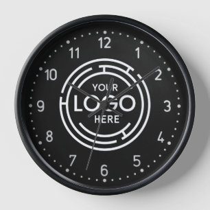 Schwarz-weiße Uhr für das Firmenlogo