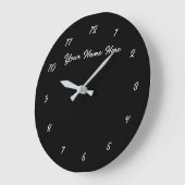 Schwarz-weiße Uhr mit benutzerdefiniertem Text und (Winkel)