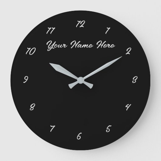 Schwarz-weiße Uhr mit benutzerdefiniertem Text und (Vorderseite)