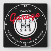 Schwarz-weiße Umschalttaste des Vaters oder einer  Quadratische Wanduhr (Vorderseite)