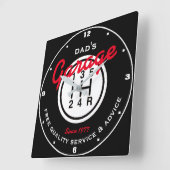 Schwarz-weiße Umschalttaste des Vaters oder einer Quadratische Wanduhr (Winkel)