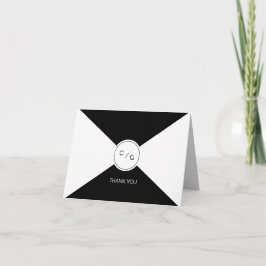 Schwarz-weiße unbedeutende moderne Hochzeit danken Dankeskarte