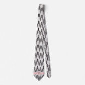 Schwarz-weiße und blütige Zickzack Männergestalt Krawatte (Vorderseite)