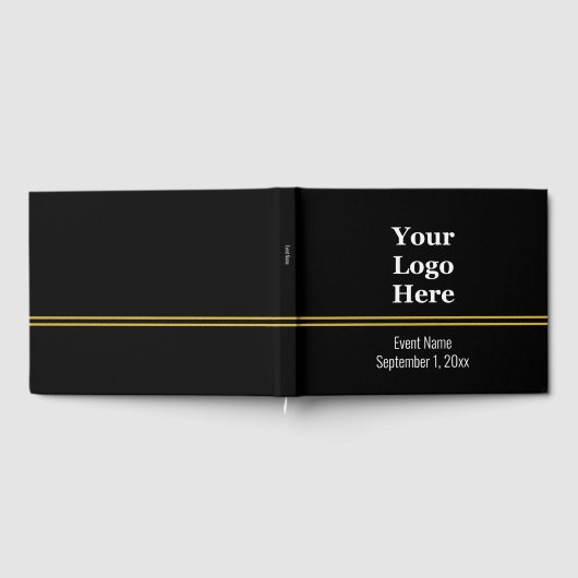 Schwarz-weiße und goldene Firmenlogos hier Gästebuch (Voll)