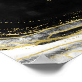 Schwarz-weiße und goldene Ode in Love Memory Sign Poster (Ecke)