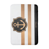 Schwarz-weiße und goldene Streifen Badematte (Vorderseite Vertikal)