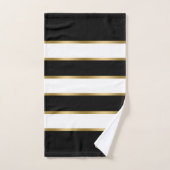 Schwarz-weiße und goldene Streifen Badhandtuch Set (Handtuch)
