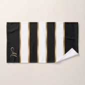 Schwarz-weiße und goldene Streifen Badhandtuch Set (Handtuch)