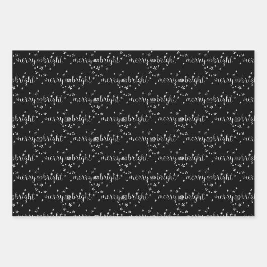 Schwarz-weiße und goldene Streifen Geschenkpapier Set (Vorderseite 3)