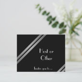 Schwarz-weiße und grau gestreifte Formgebung Einladung (Stehend Vorderseite)