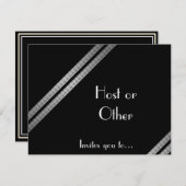 Schwarz-weiße und grau gestreifte Formgebung Einladung (Vorne/Hinten)