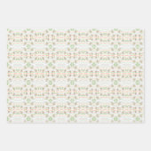 Schwarz-weiße und graue Daisy Floral Gemustert Geschenkpapier Set (Vorderseite)