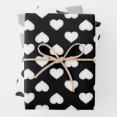 Schwarz-weiße und graue Herzen Geschenkpapier Set (Beispiel)