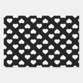 Schwarz-weiße und graue Herzen Geschenkpapier Set (Vorderseite)