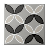 Schwarz-weiße und graue Kreise oder Blume Fliese (Vorderseite)