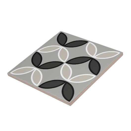 Schwarz-weiße und graue Kreise oder Blume Fliese (Seite)