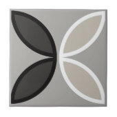 Schwarz-weiße und graue Kreise oder Blume Fliese (Vorderseite)