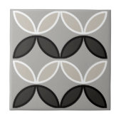 Schwarz-weiße und graue Kreise oder Blume Fliese (Vorderseite)