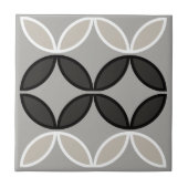 Schwarz-weiße und graue Kreise oder Blume Fliese (Vorderseite)