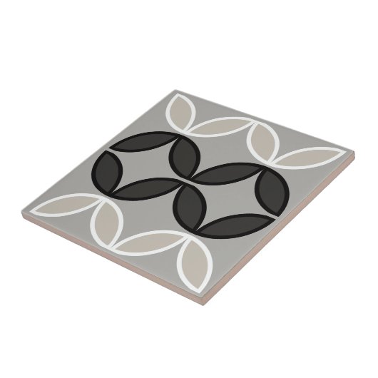 Schwarz-weiße und graue Kreise oder Blume Fliese (Seite)