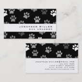 Schwarz-weiße und graue Paw-Drucke Visitenkarte (Vorne/Hinten)