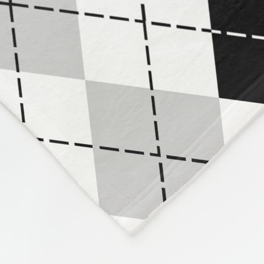 Schwarz-weiße und graue Raute Fleecedecke (Ecke)