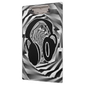 Schwarz-weiße und graue Spiralkopfhörer Klemmbrett (Links)