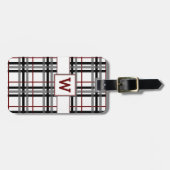 Schwarz-weiße und Karierte Gepäckmarke Gepäckanhänger (Vorderseite horizontal)