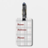 Schwarz-weiße und Karierte Gepäckmarke Gepäckanhänger (Rückseite vertikal)