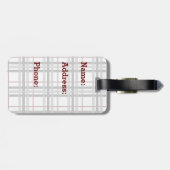 Schwarz-weiße und Karierte Gepäckmarke Gepäckanhänger (Rückseite horizontal)