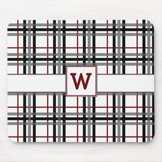 Schwarz-weiße und Karierte Mousepad (Vorne)