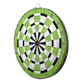 Schwarz-weiße und Limone Dartboard Dartscheibe (Vorderseite rechts)