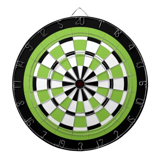 Schwarz-weiße und Limone Dartboard Dartscheibe (vorne)