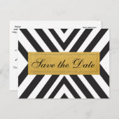 Schwarz-weiße und moderne geometrische Postkarte (Vorne/Hinten)